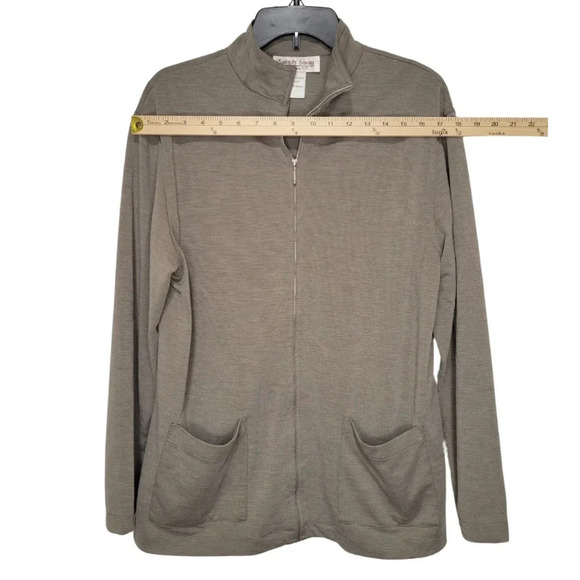 SIMPLY SUSAN by Susan G Taupe Zip-Up Casual Jacket Women's Size Large - Picture 2 of 8